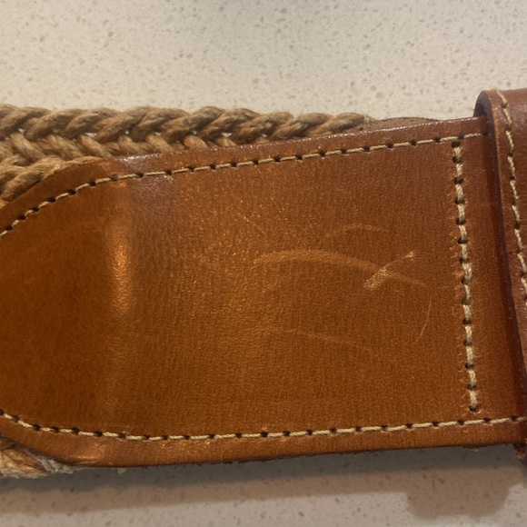 Banana Republic Jute Fabric & Leather Tip Belt Size 28 - Picture 7 of 13